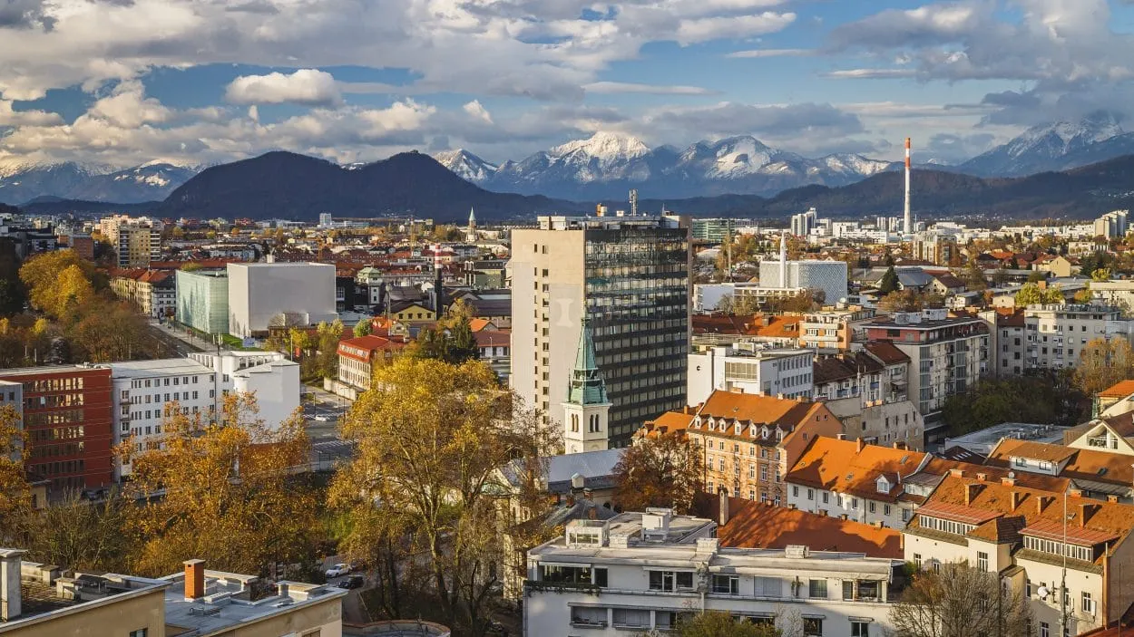 Panorama de Ljubljana en automne