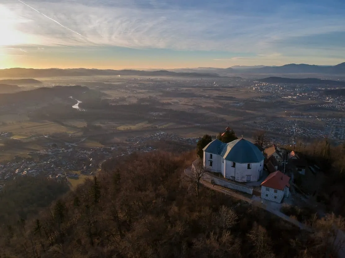 Šmarna gora eller Mount St Mary nära Ljubljana