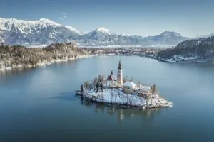 Winterpanorama von Bled