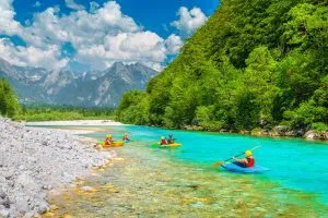 Kayak sur la rivière Soča
