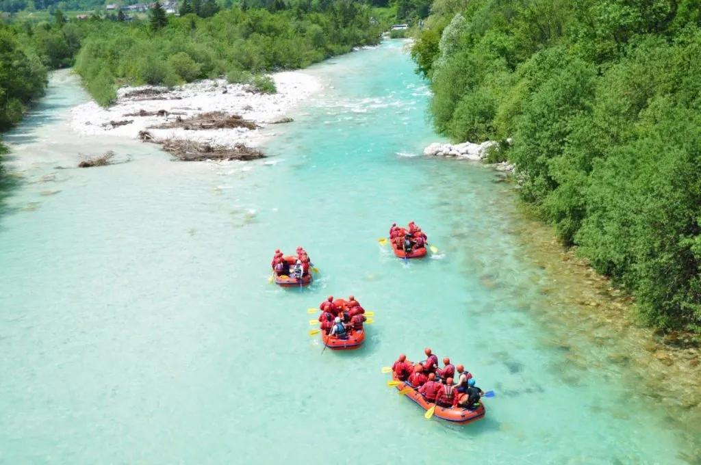Rafting auf dem Fluss Soča