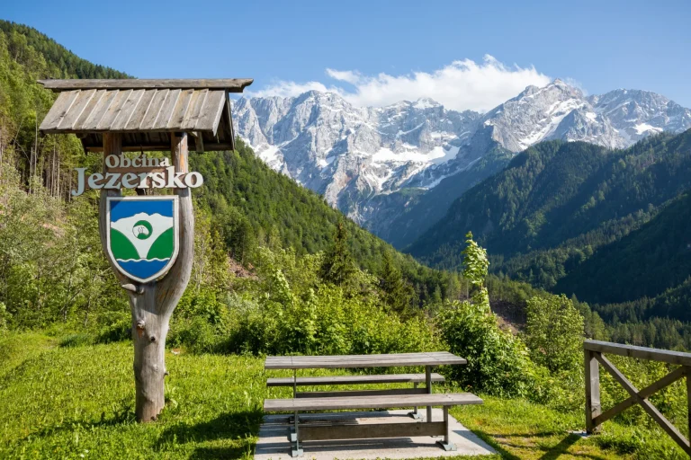 slovenien berg dalgång betesmark med kamnik savinja alperna skalenliga